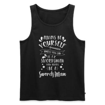Swordsman Fighting Gladiator - Men's Premium Organic Tank Top - black - Front - AI Model Male 178 light (178cm)