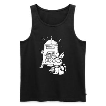 Time Traveler Time Travel - Men's Premium Organic Tank Top - black - Front - AI Model Male 178 light (178cm)