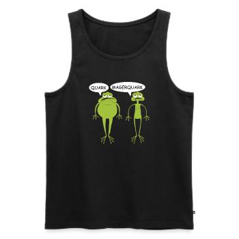 Lustige Frösche | Quark, Magerquark, Cartoon - Männer Premium Bio Tank Top - Schwarz - Vorne - Michal (187cm)