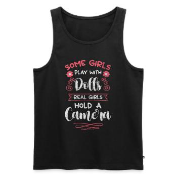 Camera Photo SLR Camera Photo Shoot - Men's Premium Organic Tank Top - black - Front - AI Model Male 178 light (178cm)