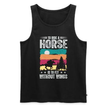 Horse Lover Équitation Chevaux - Débardeur bio Premium Homme - noir - Devant - Michal (187cm)