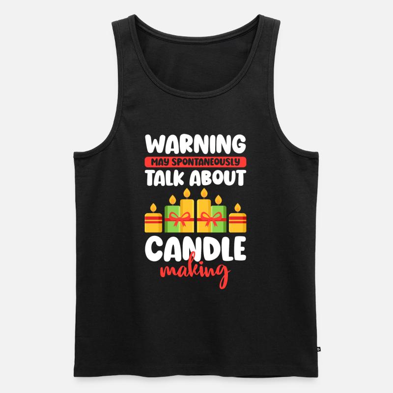 Kerze Licht Partner Romantik - Männer Premium Bio Tank Top - Schwarz