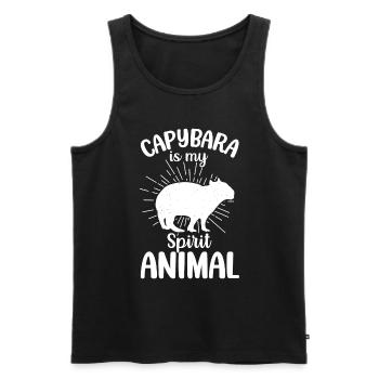 Capybara - Männer Premium Bio Tank Top - Schwarz - Vorne - Michal (187cm)