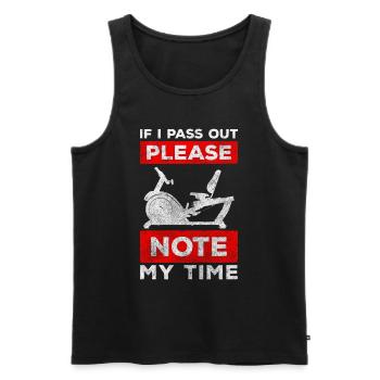 Rowing Machine Trainer Strengthening Sculling - Men's Premium Organic Tank Top - black - Front - AI Model Male 178 light (178cm)