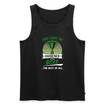 Trophy Cup for Gardener of the Year - Men's Premium Organic Tank Top - black - Front - AI Model Male 178 light (178cm)