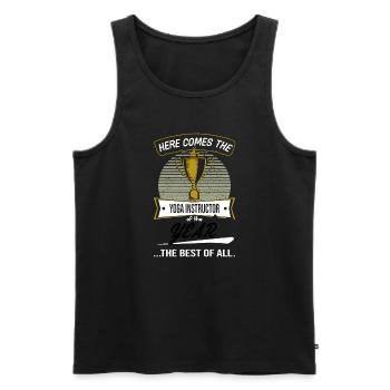Trophy Cup for Gardener of the Year - Men's Premium Organic Tank Top - black - Front - AI Model Male 178 light (178cm)