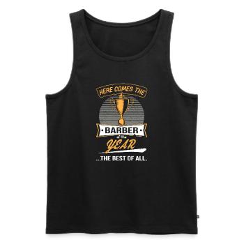 Trophy Trophy for Hairdresser of the Year - Men's Premium Organic Tank Top - black - Front - AI Model Male 178 light (178cm)