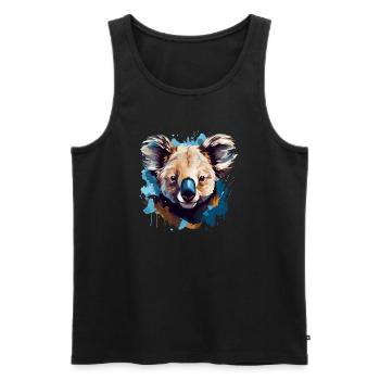 Koala's Eucalyptus Haven - Men's Premium Organic Tank Top - black - Front - Michal (187cm)