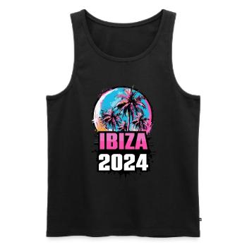 Ibiza 2024 Palmen - Männer Premium Bio Tank Top - Schwarz - Vorne - Michal (187cm)