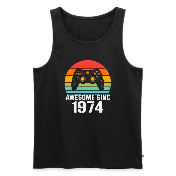 1974 Birthday Gift For All Gamers 1974 - Men's Premium Organic Tank Top - black - Front - Michal (187cm)