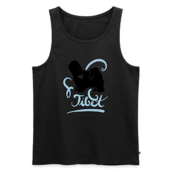 Tibet Terrier ornamental - Männer Premium Bio Tank Top - Schwarz - Vorne - AI Model Male 178 light (178cm)