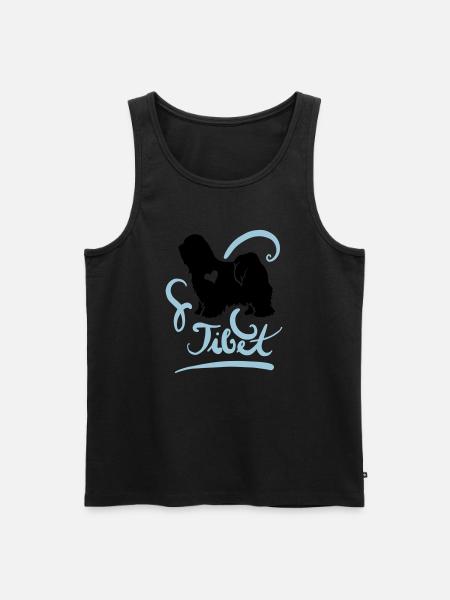 Tibet Terrier ornamental - Männer Premium Bio Tank Top - Schwarz