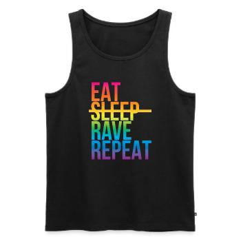 Rave - Eat sleep repeat3 - Männer Premium Bio Tank Top - Schwarz - Vorne - Michal (187cm)