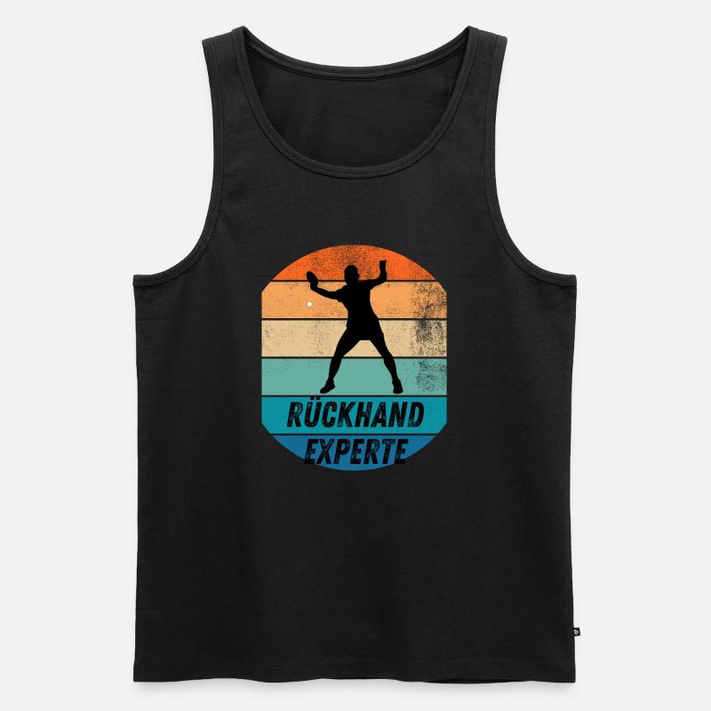 Rückhandexperte - Männer Premium Bio Tank Top - Schwarz
