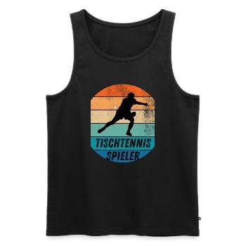 Tischtennisspieler - Männer Premium Bio Tank Top - Schwarz - Vorne - Michal (187cm)