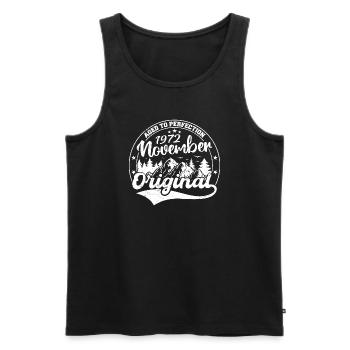 Legendär seit November 1972 - November 1972 - Männer Premium Bio Tank Top - Schwarz - Vorne - Michal (187cm)