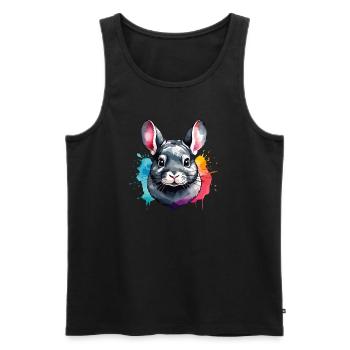 Chinchilla niedliches Nagetier bunt und niedlich - Männer Premium Bio Tank Top - Schwarz - Vorne - Michal (187cm)