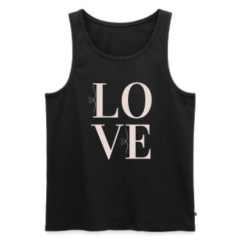 Amour - Liebe - Débardeur bio Premium Homme - noir - Devant - AI Model Male 178 light (178cm)