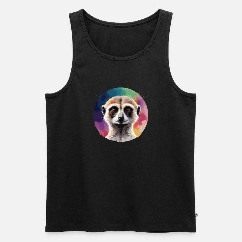 Erdmännchen Buntes cooles Vektor-Design - Männer Premium Bio Tank Top - Schwarz