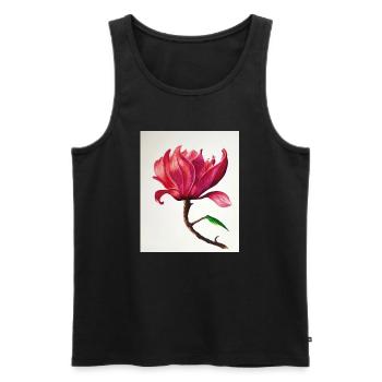 Magnolie - Männer Premium Bio Tank Top - Schwarz - Vorne - Michal (187cm)