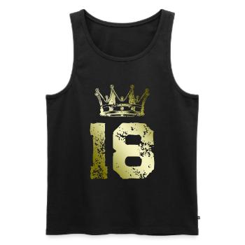 18 Zahl Krone - Männer Premium Bio Tank Top - Schwarz - Vorne - Michal (187cm)