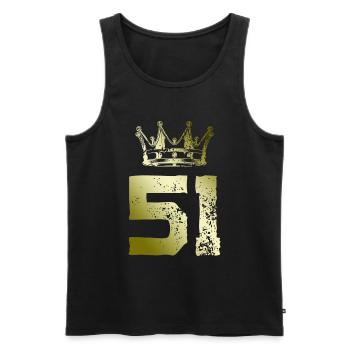 51 Zahl Krone - Männer Premium Bio Tank Top - Schwarz - Vorne - Michal (187cm)