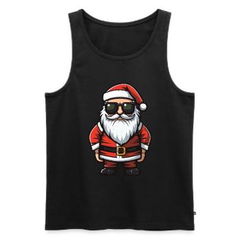 Weihnachtsmann Comic Santa - Männer Premium Bio Tank Top - Schwarz - Vorne - Michal (187cm)
