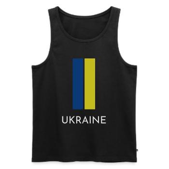 Drapeau ukrainien, fierté ukrainienne - Débardeur bio Premium Homme - noir - Devant - AI Model Male 178 light (178cm)