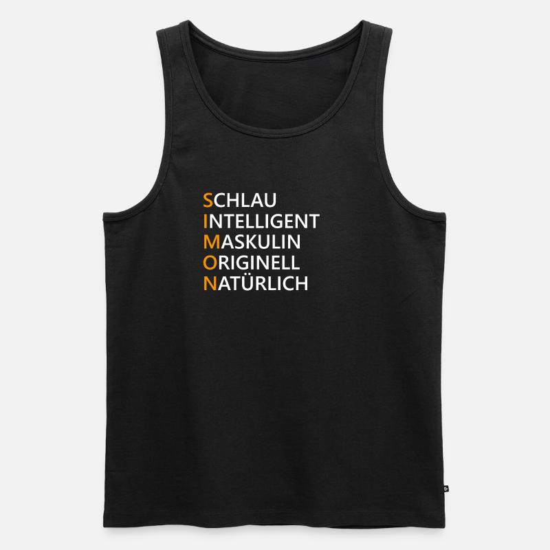 Simon Name Geschenk - Männer Premium Bio Tank Top - Schwarz
