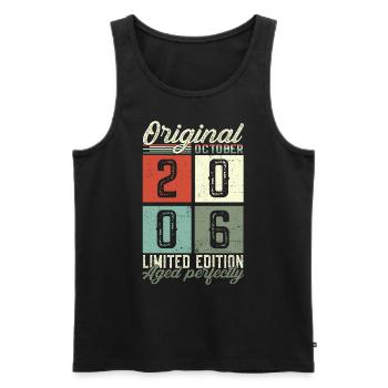 Original October 2006 16th Birthday Gift Cool - Men's Premium Organic Tank Top - black - Front - Michal (187cm)