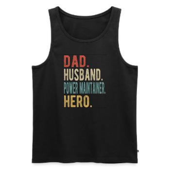 Electrical Engineer Dad Husband Hero - Men's Premium Organic Tank Top - black - Front - AI Model Male 178 light (178cm)