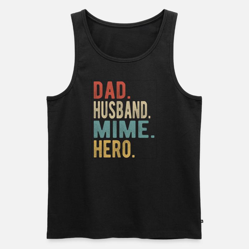 Pantomime Papa Ehemann Held - Männer Premium Bio Tank Top - Schwarz