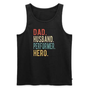 Artiste Papa Husband Hero - Débardeur bio Premium Homme - noir - Devant - Michal (187cm)