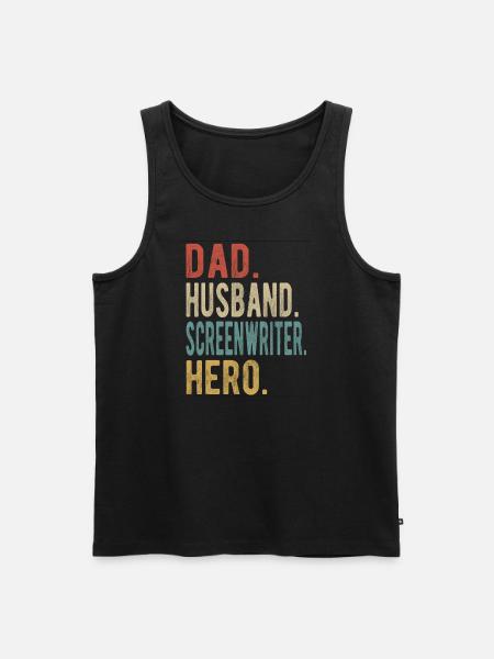 Screenwriter Papa Husband Hero - Men's Premium Organic Tank Top - black