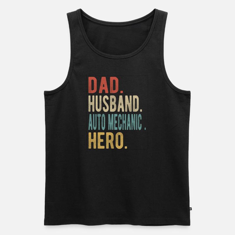 Automechaniker Vater Ehemann Held - Männer Premium Bio Tank Top - Schwarz