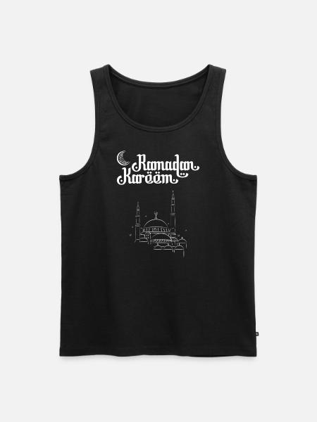 Ramadan Mubarak White Mosque - Men's Premium Organic Tank Top - black