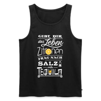 Zitronen Tequila Spruch – Lebensweisheit - Männer Premium Bio Tank Top - Schwarz - Vorne - AI Model Male 178 light (178cm)