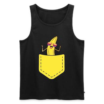 Cool banana - Men's Premium Organic Tank Top - black - Front - Michal (187cm)