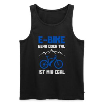 E-Bike Berg oder Tal ist mir Egal Geschenk - Männer Premium Bio Tank Top - Schwarz - Vorne - Michal (187cm)