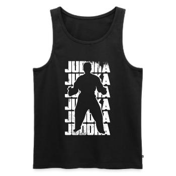 Combattant de judo - Débardeur bio Premium Homme - noir - Devant - AI Model Male 178 light (178cm)