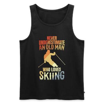 Ne sous-estimez jamais un vieux skieur - Débardeur bio Premium Homme - noir - Devant - Michal (187cm)