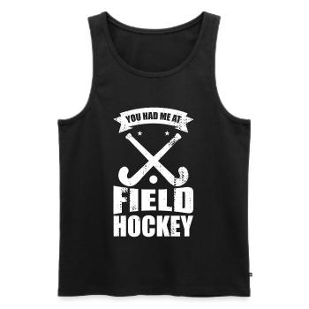 Hockeyspieler Witz - Männer Premium Bio Tank Top - Schwarz - Vorne - Michal (187cm)