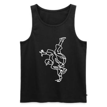 Croquis de breakdance - Débardeur bio Premium Homme - noir - Devant - AI Model Male 178 light (178cm)