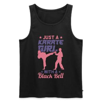 Karate Girl - Men's Premium Organic Tank Top - black - Front - AI Model Male 178 light (178cm)