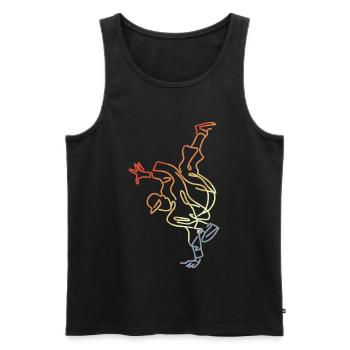 Vintage Breakdancing Boy Drawing - Men's Premium Organic Tank Top - black - Front - AI Model Male 178 light (178cm)