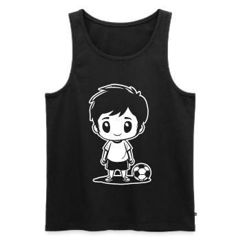 Soccer Boy Drawing - Men's Premium Organic Tank Top - black - Front - AI Model Male 178 light (178cm)