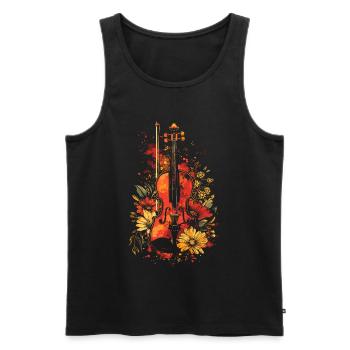 Dessin animé de violon - Débardeur bio Premium Homme - noir - Devant - Michal (187cm)