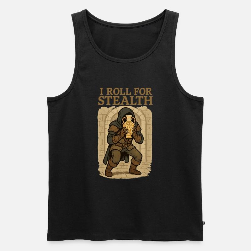 I Roll For Stealth Dieb mit Vase - Männer Premium Bio Tank Top - Schwarz