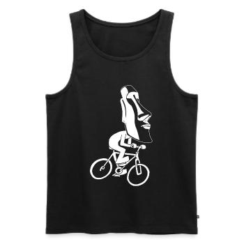 Easter Island Bike Tour (White) - Men's Premium Organic Tank Top - black - Front - AI Model Male 178 light (178cm)