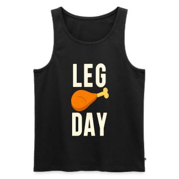 Fun Leg Day Costume de Thanksgiving Journée de la dinde - Débardeur bio Premium Homme - noir - Devant - Michal (187cm)